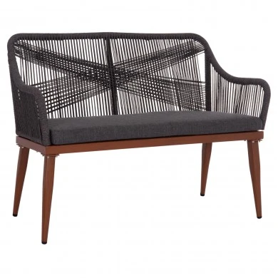 ΚΑΝΑΠΕΣ 2ΘΕΣΙΟΣ MYRTIA HM5550.11 AΛΟΥΜΙΝΙΟ ΚΑΦΕ--ΑΝΘΡΑΚΙ P.E. ΣΧΟΙΝΙ 123x61x90Υεκ