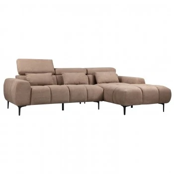 ΚΑΝΑΠΕΣ ΔΕΞΙΑ ΓΩΝΙΑ DIVYA HM3267.01R ΣΥΝΘ.SUEDE ΑΝΟΙΧΤΟ ΚΑΦΕ 264x175x99Υεκ.