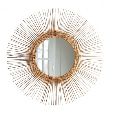 ΚΑΘΡΕΠΤΗΣ ΣΤΡΟΓΓΥΛΟΣ ΜΕ ΠΛΑΙΣΙΟ ΑΠΟ STICKS ΚΟΚΟΦΟΙΝΙΚΑ ΣΕ ΧΡΩΜΑ ΦΥΣΙΚΟ Φ85 εκ.HM7733