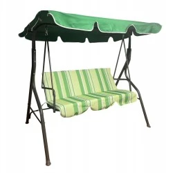 ΚΟΥΝΙΑ 3ΘΕΣΙΑ ΜΕ ΣΚΙΑΣΤΡΟ LIKID HM5979.03 ΜΕΤΑΛΛΟ ΓΚΡΙ-ΠΡΑΣΙΝΟ ΥΦΑΣΜΑ 174x110x200Υ