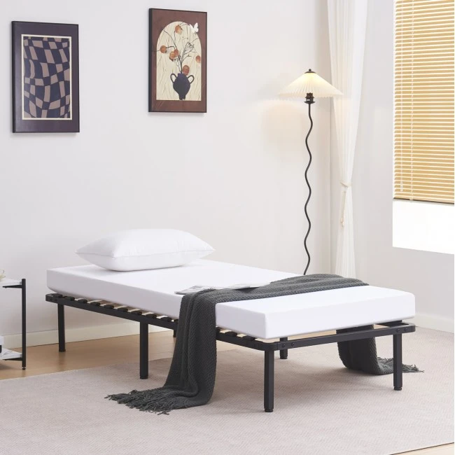 ΚΡΕΒΑΤΙ-ΥΠΟΣΤΡΩΜΑ MARKY HM693.01 ΜΕΤΑΛΛΙΚΟ ΜΑΥΡΟ ΓΙΑ ΣΤΡΩΜΑ 190x90εκ