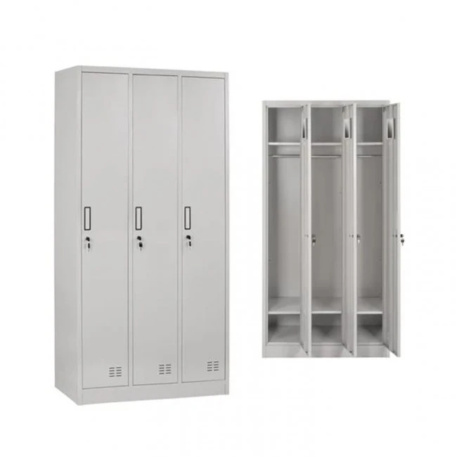 ΜΕΤΑΛΛΙΚΟΣ ΤΡΙΠΛΟΣ ΦΟΡΙΑΜΟΣ ΜΕ ΚΛΕΙΔΑΡΙΕΣ ALTONA HM5634.11 ΓΚΡΙ 90x45x185Υεκ.