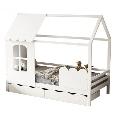 ΠΑΙΔΙΚΟ ΚΡΕΒΑΤΙ τ.MONTESSORI ΜΕ ΣΥΡΤΑΡΙΑ DOMER HM710.03 ΞΥΛΟ ΠΕΥΚΟΥ ΛΕΥΚΟ-ΣΤΡΩΜΑ 90x190εκ