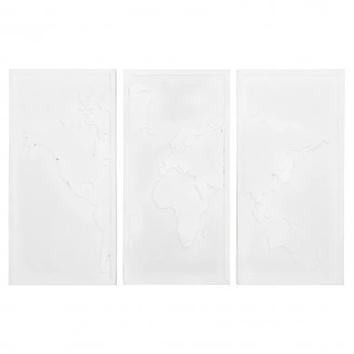 ΠΙΝΑΚΑΣ 3-ΠΤΥΧΟΣ WORLD MAP SANTORINI HM4504 MDF ΣΕ ΥΠΟΛΕΥΚΟ ΧΡΩΜΑ 180x4(πάχος)x120Υεκ.