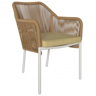 ΠΟΛΥΘΡΟΝΑ ΑΛΟΥΜΙΝΙΟΥ LOKKI HM5855.01 ΛΕΥΚΟ ΜΕ ΣΧΟΙΝΙ WICKER PE ΜΠΕΖ 56x66x82Υ εκ.