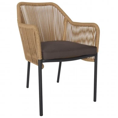 ΠΟΛΥΘΡΟΝΑ ΑΛΟΥΜΙΝΙΟΥ LOKKI HM5855.02 ΑΝΘΡΑΚΙ ΜΕ ΣΧΟΙΝΙ WICKER PE 56x66x82Υ εκ.