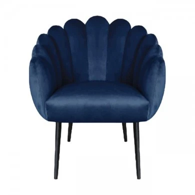 ΠΟΛΥΘΡΟΝΑ VIVIEN HM8631.08 ΑΠΟ ΜΠΛΕ ΒΕΛΟΥΔΟ ΜΕ ΜΑΥΡΑ ΠΟΔΙΑ 70x70x76Y εκ.