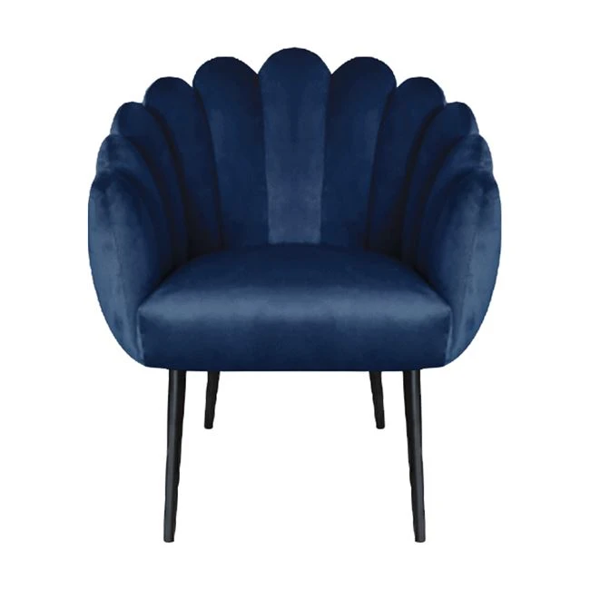 ΠΟΛΥΘΡΟΝΑ VIVIEN HM8631.08 ΑΠΟ ΜΠΛΕ ΒΕΛΟΥΔΟ ΜΕ ΜΑΥΡΑ ΠΟΔΙΑ 70x70x76Y εκ.