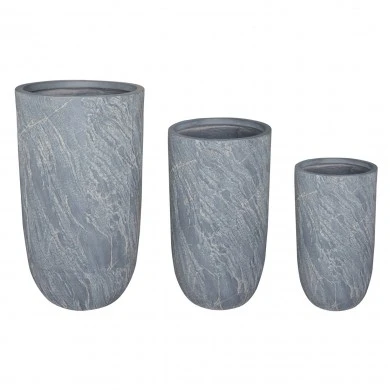 ΣΕΤ 3ΤΜΧ ΓΛΑΣΤΡΕΣ ΚΥΛΙΝΔΡΟΙ ΣΕΙΡΑ GARDENER HM4720 FIBERCLAY-ΧΡΩΜΑ CEMENT Φ44x79Υεκ