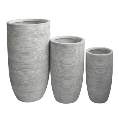 ΣΕΤ 3ΤΜΧ ΓΛΑΣΤΡΕΣ ΚΥΛΙΝΔΡΟΙ ΣΕΙΡΑ GARDENER HM4721 FIBERCLAY-ΧΡΩΜΑ CEMENT Φ42x78Υεκ