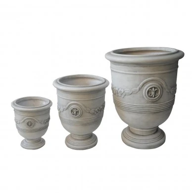 ΣΕΤ 3ΤΜΧ ΓΛΑΣΤΡΕΣ ΜΕ ΑΝΑΓΛΥΦΟ GARDENER HM4729 FIBERCLAY-ΣΕ ΥΠΟΛΕΥΚΟ Φ58x72.5Υεκ