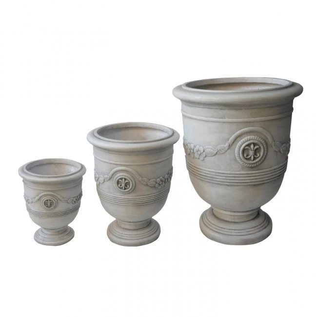 ΣΕΤ 3ΤΜΧ ΓΛΑΣΤΡΕΣ ΜΕ ΑΝΑΓΛΥΦΟ GARDENER HM4729 FIBERCLAY-ΣΕ ΥΠΟΛΕΥΚΟ Φ58x72.5Υεκ