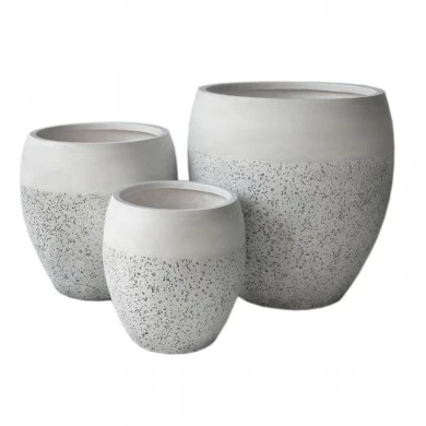 ΣΕΤ 3ΤΜΧ ΓΛΑΣΤΡΕΣ ΣΕΙΡΑ GARDENER HM4718 FIBERCLAY ΛΕΥΚΟ Φ55x54Υεκ