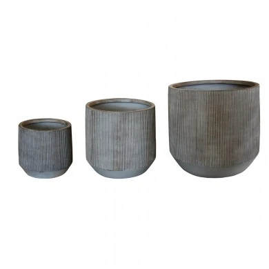 ΣΕΤ 3ΤΜΧ ΓΛΑΣΤΡΕΣ ΣΤΡΟΓΓΥΛΕΣ ΣΕΙΡΑ GARDENER HM4724 FIBERCLAY-ΧΡΩΜΑ CEMENT Φ55x55Υεκ