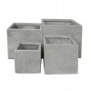 ΣΕΤ 4ΤΜΧ ΓΛΑΣΤΡΕΣ ΤΕΤΡΑΓΩΝΕΣ GARDENER HM4730 FIBERCLAY ΓΚΡΙ CEMENT 37x37x32Υεκ.