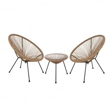 ΣΕΤ ΕΞΩΤ.ΧΩΡΟΥ 3ΤΜΧ ACAPULCO HM21111 ΤΡΑΠΕΖΙ & 2 ΠΟΛΥΘΡΟΝΕΣ ΣΕ ΜΑΥΡΟ-ΜΠΕΖ