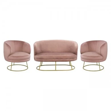 ΣΕΤ ΣΑΛΟΝΙ 2ΘΕΣΙΟΣ & 2 ΠΟΛΥΘΡΟΝΕΣ ARIEN ΣΑΠΙΟ ΜΗΛΟ ΒΕΛΟΥΔΟ ΧΡΥΣΗ ΒΑΣΗ HM11051.02