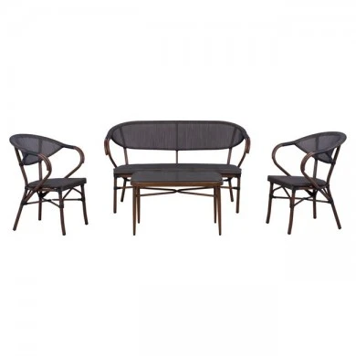 ΣΕΤ ΣΑΛΟΝΙ 4ΤΜΧ BALIN ΑΛΟΥΜΙΝΙΟΥ BAMBOO LOOK ΚΑΦΕ HM5573