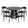 ΣΕΤ ΤΡΑΠΕΖΑΡΙΑΣ 5ΤΜΧ KINGSLEY HM21075.02 ΣΤΡΟΓΓΥΛΟ ΤΡΑΠΕΖΙ Φ120εκ.& 4 ΚΑΡΕΚΛΕΣ-ΜΑΥΡΟ