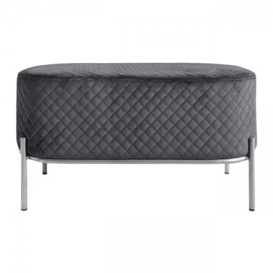 ΣΚΑΜΠΟ IRINA HM8637.01 ΑΠΟ ΓΚΡΙ ΒΕΛΟΥΔΟ ΜΕ ΑΣΗΜΙ ΒΑΣΗ 82x42x38Υ εκ.