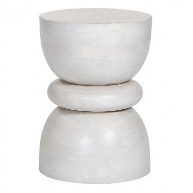 ΣΚΑΜΠΟ ΣΤΡΟΓΓΥΛΟ COIL HM9703 ΜΑΣΙΦ MANGO ΣΕ ΛΕΥΚΟ ΧΡΩΜΑ Φ35x51Υ εκ.