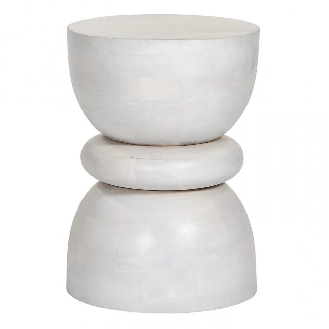 ΣΚΑΜΠΟ ΣΤΡΟΓΓΥΛΟ COIL HM9703 ΜΑΣΙΦ MANGO ΣΕ ΛΕΥΚΟ ΧΡΩΜΑ Φ35x51Υ εκ.