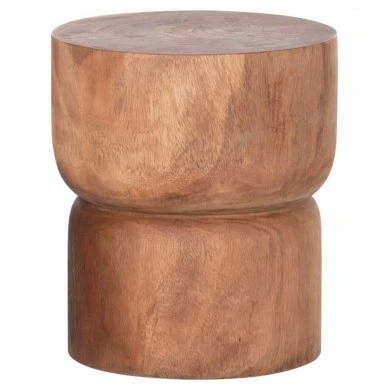 ΣΚΑΜΠΟ-ΤΡΑΠΕΖΑΚΙ ΚΥΛΙΝΔΡΙΚΟ FEBRY HM9908 ΜΑΣΙΦ ΞΥΛΟ SUAR ΦΥΣΙΚΟ Φ39,5x45,5Υεκ.