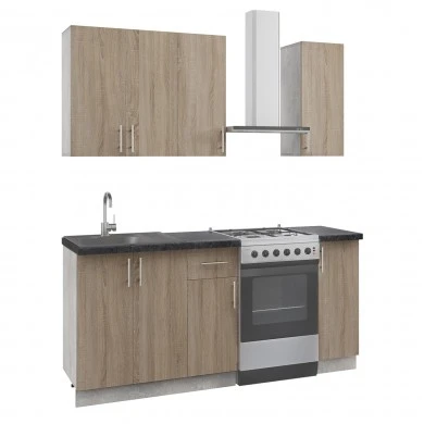 ΣΥΝΘΕΣΗ ΚΟΥΖΙΝΑΣ ΑΠΟ ΜΕΛΑΜΙΝΗ SONAMA ΠΑΓΚΟΣ ΒΑΚΕΛΙΤΗ 120x47x84,8Υεκ.HM2465.11