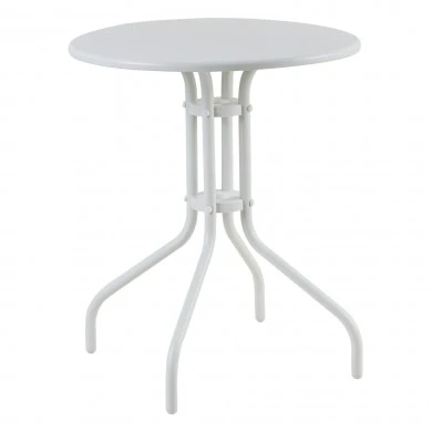 ΤΡΑΠΕΖΙ ΕΞ.ΧΩΡΟΥ ΣΤΡΟΓΓΥΛΟ LINO HM5973.02 ΜΕΤΑΛΛΙΚΟ ΛΕΥΚΟ Φ60x70Υεκ.