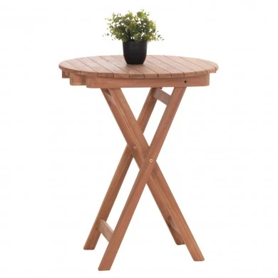 ΤΡΑΠΕΖΙ ΣΚΗΝΟΘΕΤΗ ΣΤΡΟΓΓΥΛΟ HEIDEL HM18120 ΞΥΛΟ TEAK--ΦΥΣΙΚΟ Φ60x75Υεκ.