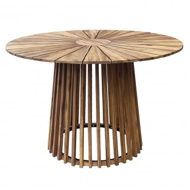 ΤΡΑΠΕΖΙ ΤΡΑΠΕΖΑΡΙΑΣ ΕΞ.ΧΩΡΟΥ CRISTOBAL HM6234 ΞΥΛΟ ΑΚΑΚΙΑΣ-ΜΕΤΑΛΛΟ Φ120x76Υεκ