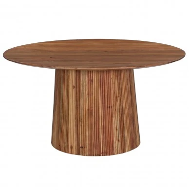 ΤΡΑΠΕΖΙ ΤΡΑΠΕΖΑΡΙΑΣ ΣΤΡΟΓΓΥΛΟ GROOT HM9685 ΜΑΣΙΦ ΑΚΑΚΙΑ ΣΕ ΦΥΣΙΚΟ Φ150x76Υεκ