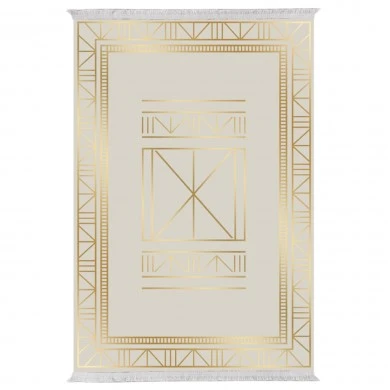 ΧΑΛΙ ΣΑΛΟΝΙΟΥ ME ΚΡΟΣΙΑ ΜΠΕΖ ΜΕ ΧΡΥΣΑ ΣΧΗΜΑΤΑ JOSIANE 120X170εκ.HM7677.34