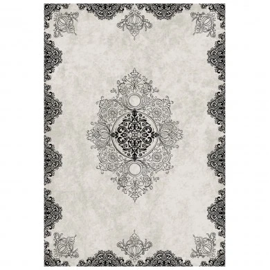 ΧΑΛΙ ΣΑΛΟΝΙΟΥ VINTAGE ΜΕ ΚΡΟΣΙΑ JOSIANE ΛΕΥΚΟ-ΜΑΥΡΟ HM7675.25 160X230 εκ.