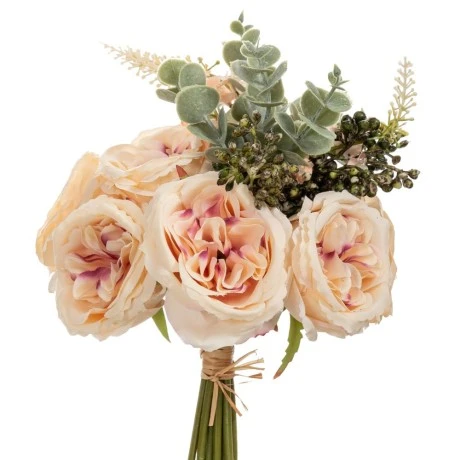 ARTIFICIAL SALMON PEONIA BOUQUET X6 26CM