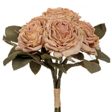 ARTIFICIAL PINK BEIGE ROSE BOUQUET