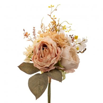 ΚΡΕΜ  ΡΟΖ ΜΠΟΥΚΕΤΟ ΤΡΙΑΝΤΑΦΥΛΛΟ ΜΕ ΨΙΛΟΛΟΥΛΟΥΔΟ Χ33ΕΚ.