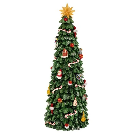 XMAS GREEN COLOUR RESIN WINDING TREE WITH LIGHT, MUSIC AND MOVEMENT 11X11X30CM