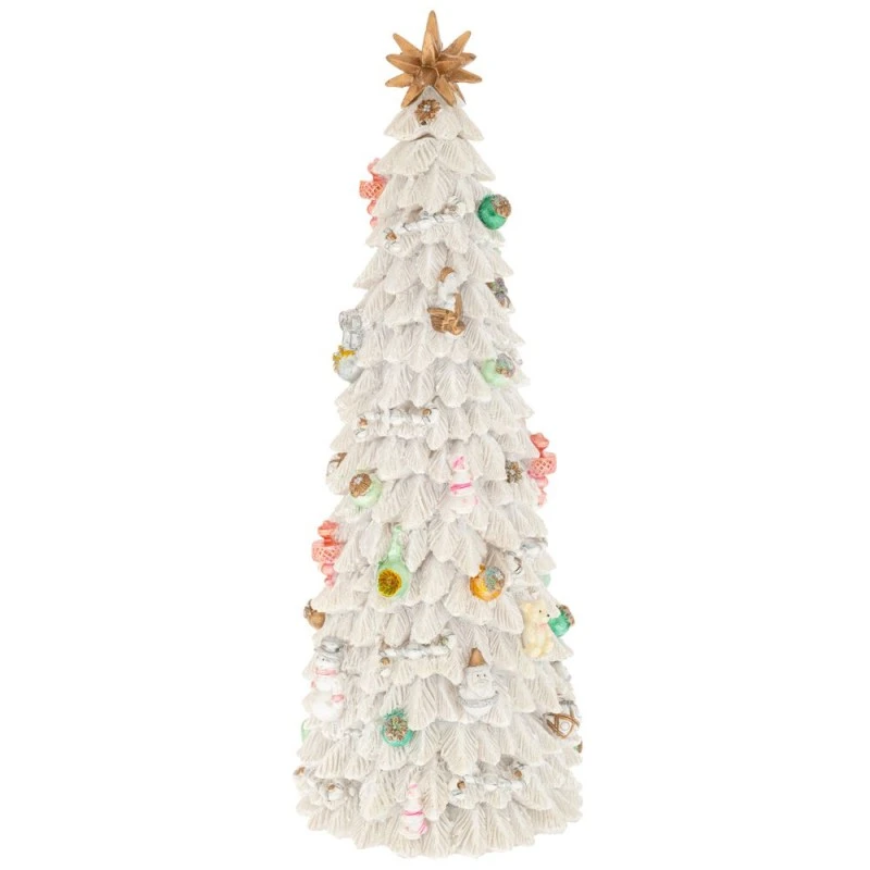 XMAS SNOWY RESIN WINDING TREE WITH MUSIC AND MOVEMENT 12X12X14,5CM
