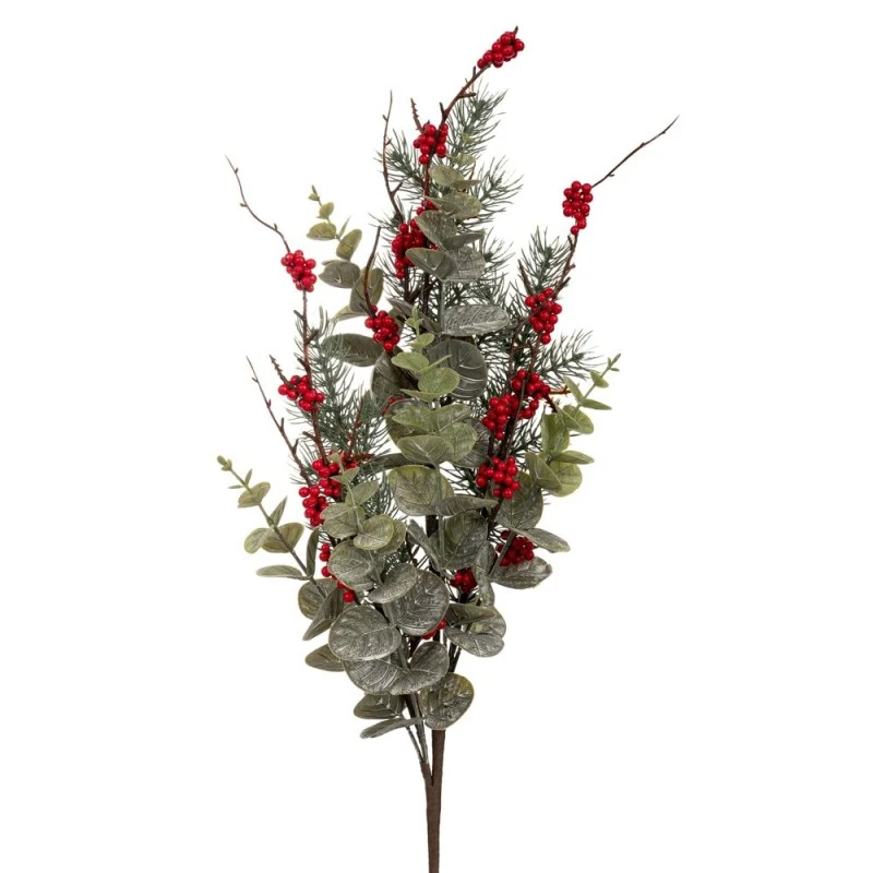 ARTIFICIAL GREEN BRANCH WITH RED BERRIES 80CM