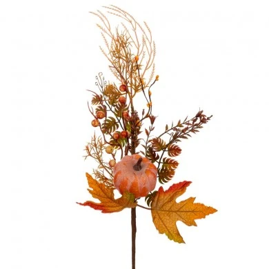 ARTIFICIAL UTUMN BRANCH WITH ORANGE LEAVES 70CM