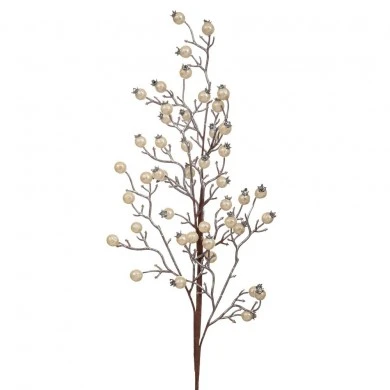 ARTIFICIAL BRANCH WITH SAMPAGNE BERRIES 75CM