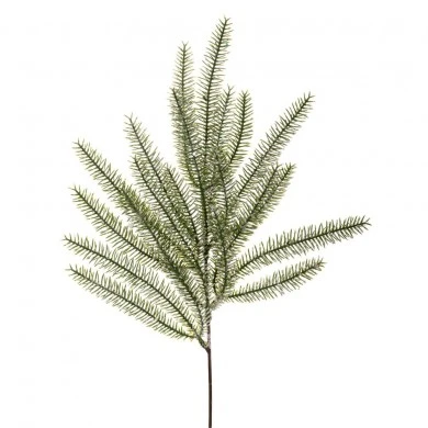 ARTIFICIAL GREEN FROSTED BRANCH 50CM