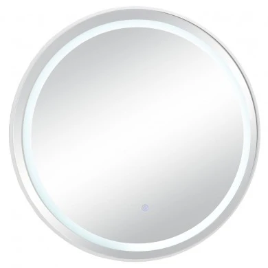 WHITE CIRCLE MIRROR WITH TOUCH SCREEN LED LIGHT D70CM