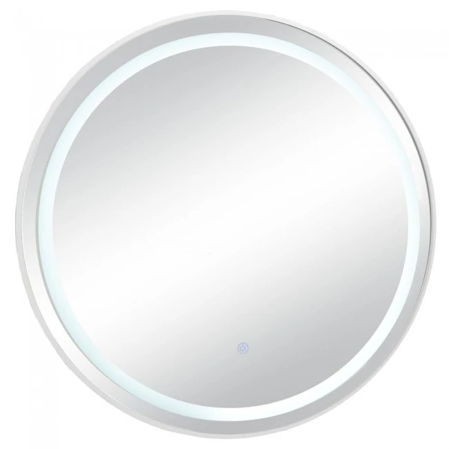 WHITE CIRCLE MIRROR WITH TOUCH SCREEN LED LIGHT D70CM