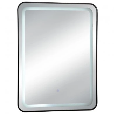 BLACK RECTANGLE MIRROR WITH TOUCH SCREEN LED LIGHT  D60X80CM