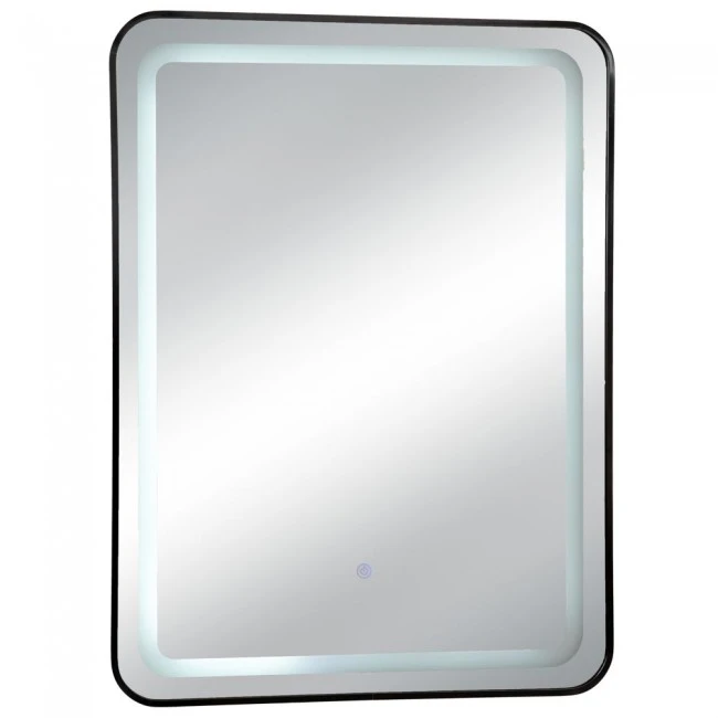 BLACK RECTANGLE MIRROR WITH TOUCH SCREEN LED LIGHT  D60X80CM
