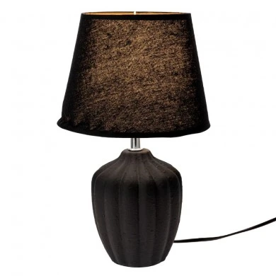 BLACK CERAMIC LAMP WITH BLACK HAT D20X31,5CM