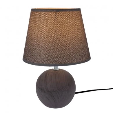 GEY CERAMIC LAMP WITH MARBLE AND GREY HAT D20X30CM