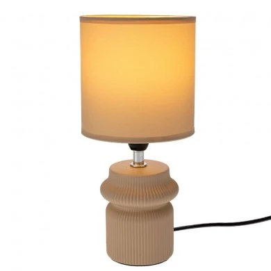 CERAMIC LAMP IN MUSTARD COLOR WITH HAT D13Χ26.5CM